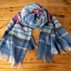 Elizabetta Bolzano Pink & Blue Cashmere Scarf Shawl 17 Elizabetta Bolzano Pink & Blue Cashmere Scarf Shawl -Beechfield Sales M00196704733211 1824679536