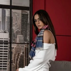 Elizabetta Bolzano Pink & Blue Cashmere Scarf Shawl 11 Elizabetta Bolzano Pink & Blue Cashmere Scarf Shawl -Beechfield Sales M00196704733211 4088692029