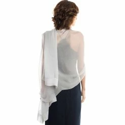 Elizabetta Carmen Silver Silk Scarf Shawl 12 Elizabetta Carmen Silver Silk Scarf Shawl -Beechfield Sales M00196704733396 3215322427