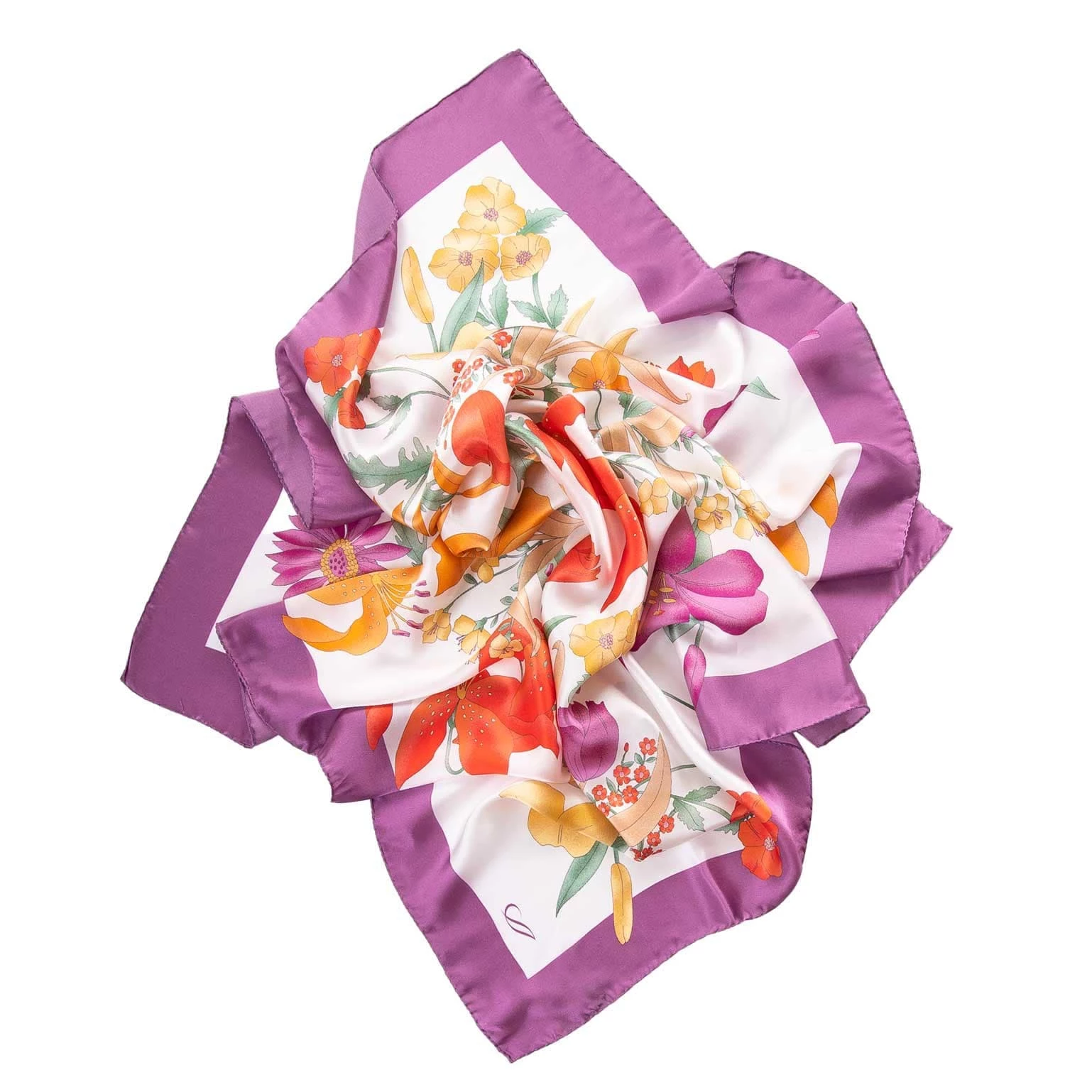 Elizabetta Martina Lilac Silk Foulard 6 Elizabetta Martina Lilac Silk Foulard - Image 4