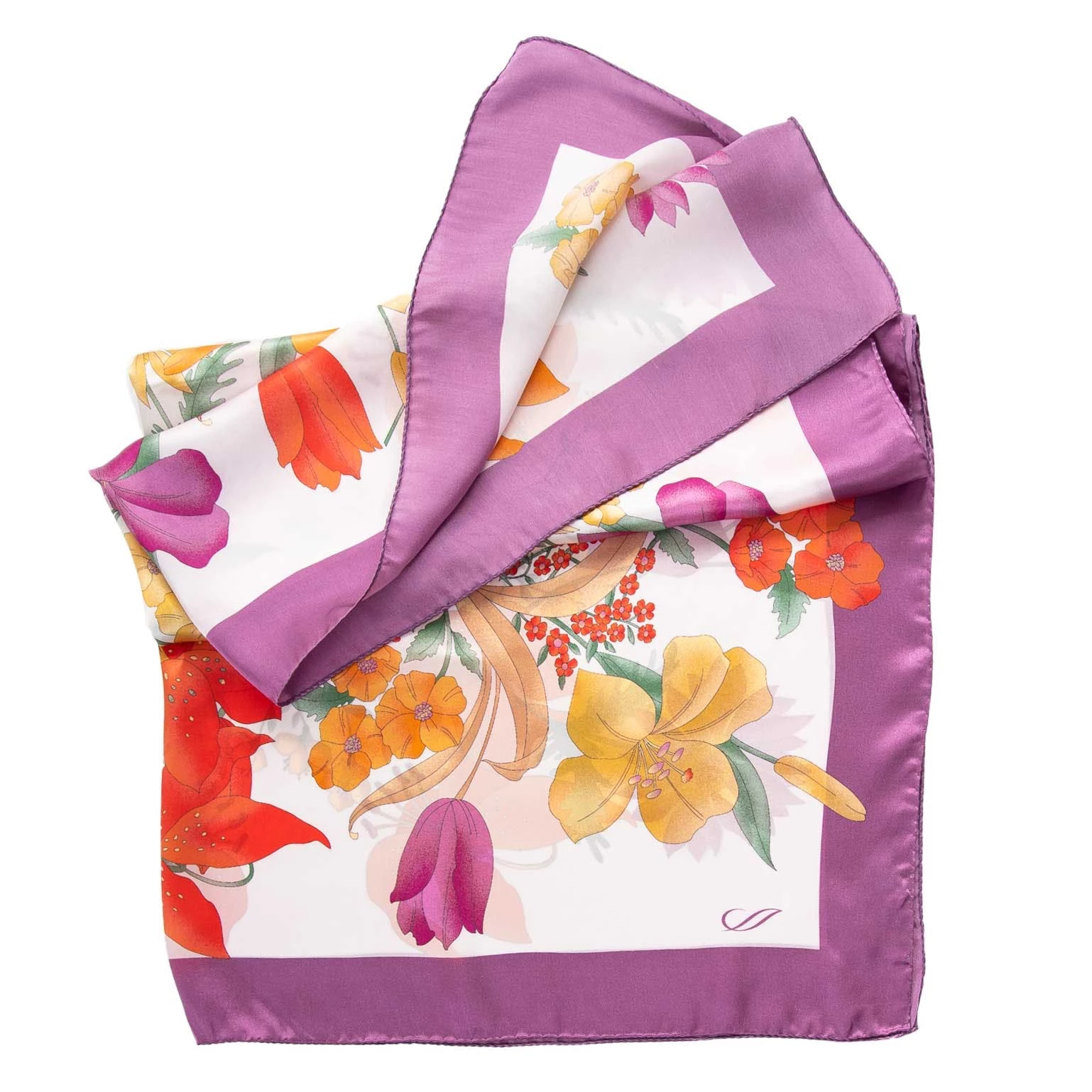 Elizabetta Martina Lilac Silk Foulard 9 Elizabetta Martina Lilac Silk Foulard - Image 7