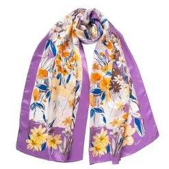 Elizabetta Nadia Lilac Silk Scarf