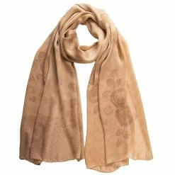 Elizabetta Regina Antique Gold Silk Scarf/Shawl