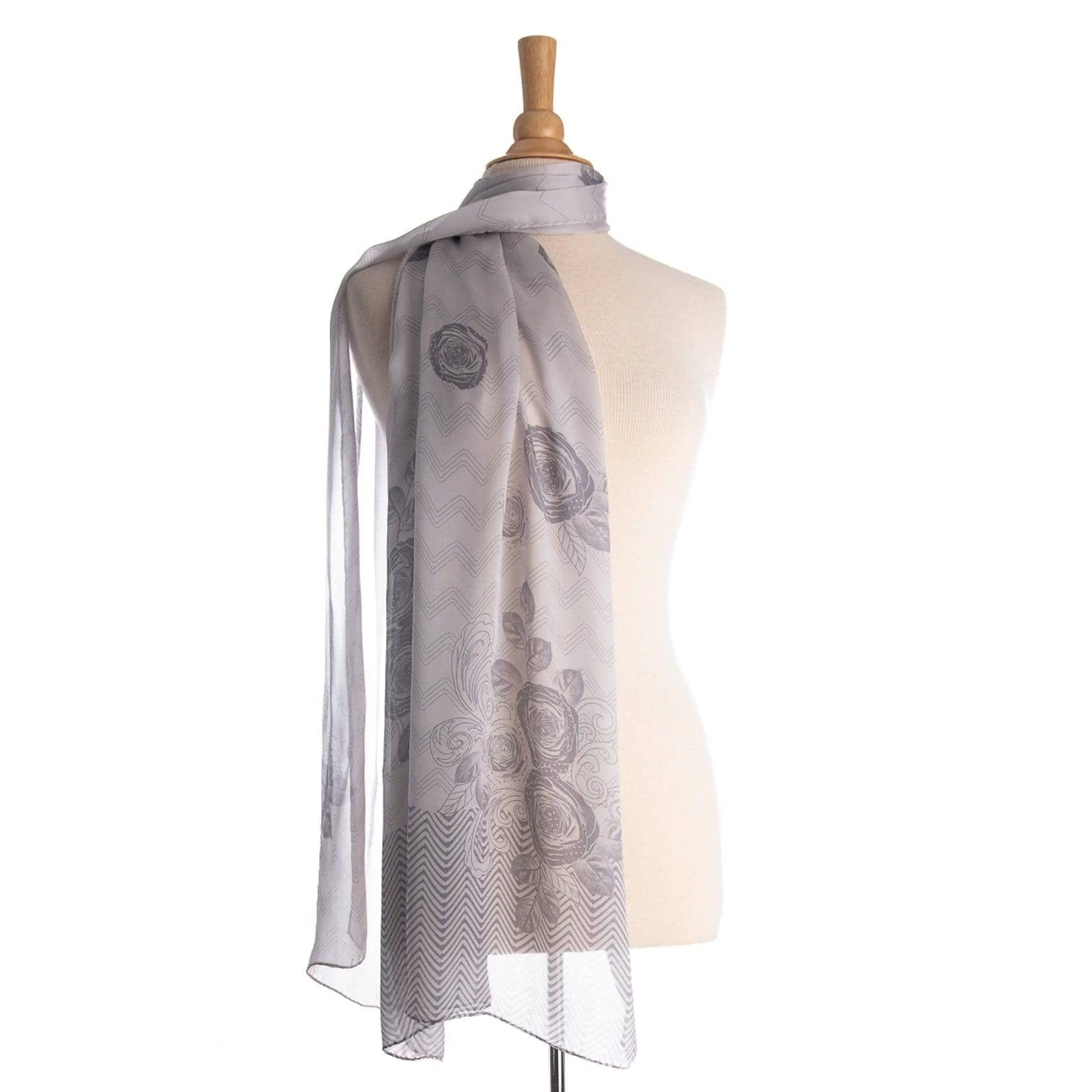 Elizabetta Regina Silver Silk Scarf/Shawl 6 Elizabetta Regina Silver Silk Scarf/Shawl - Image 4