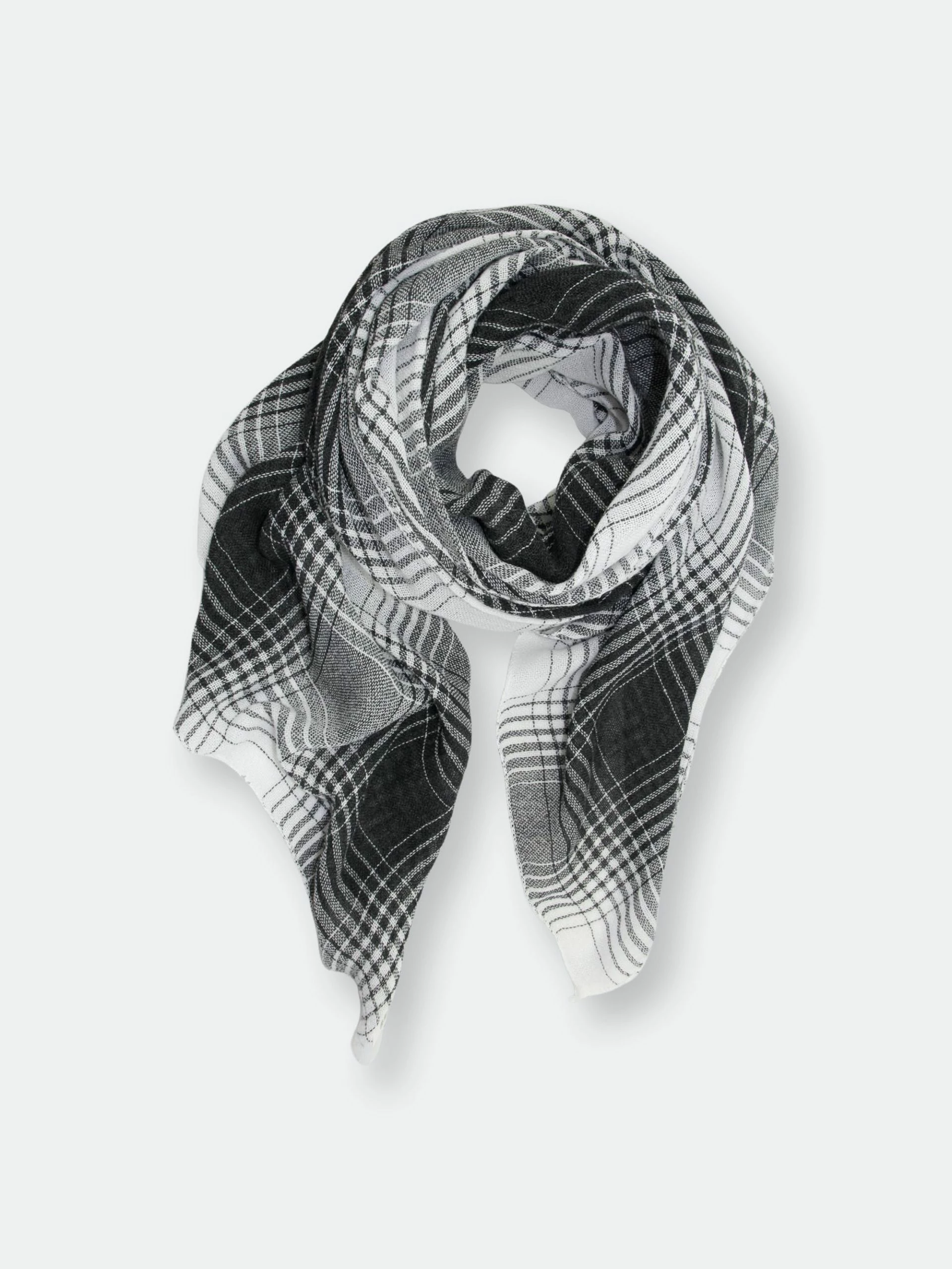 Saachi Style Faded Two Toned Plaid Scarf 5 Saachi Style Faded Two Toned Plaid Scarf - Image 3
