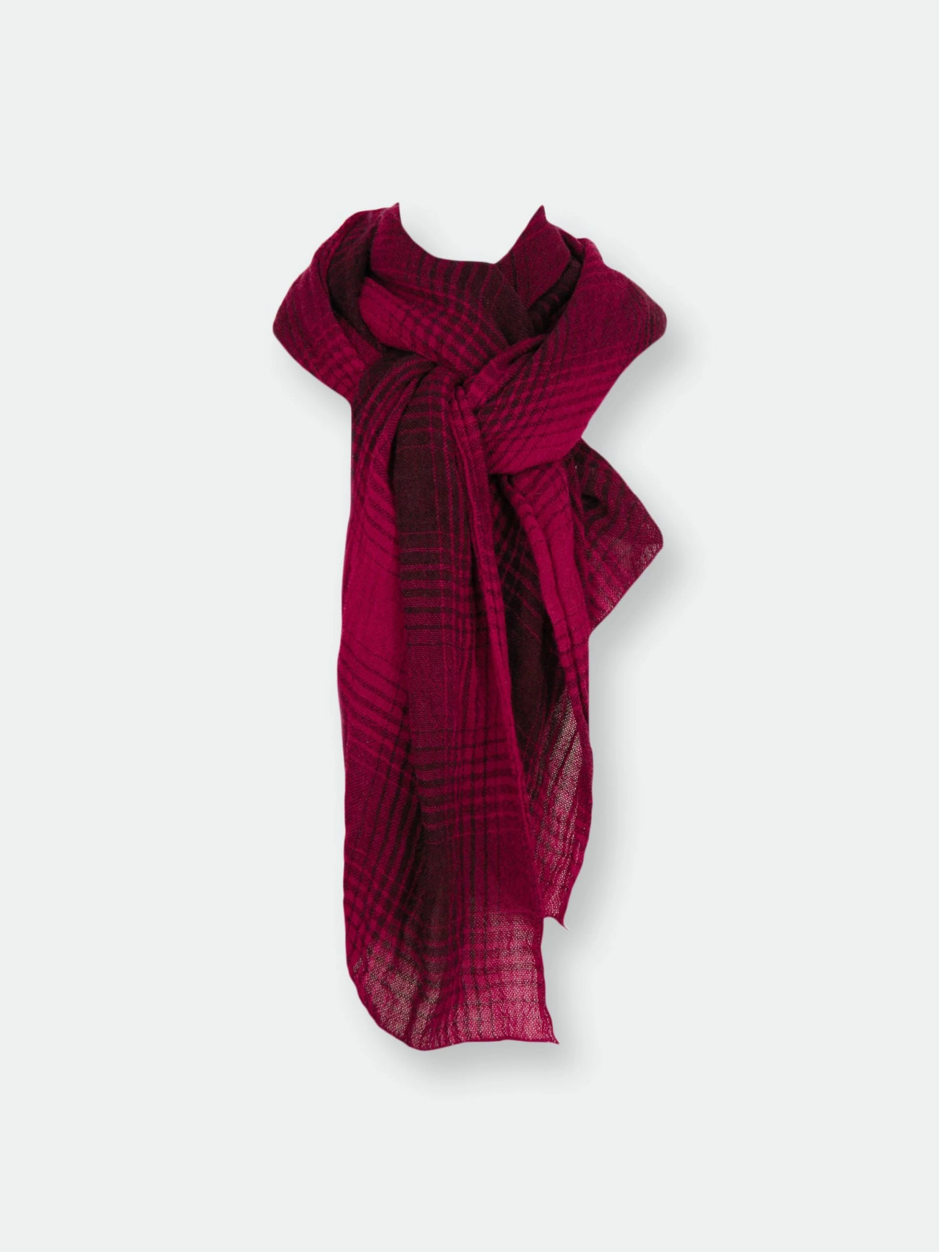 Saachi Style Faded Two Toned Plaid Scarf 4 Saachi Style Faded Two Toned Plaid Scarf - Image 2