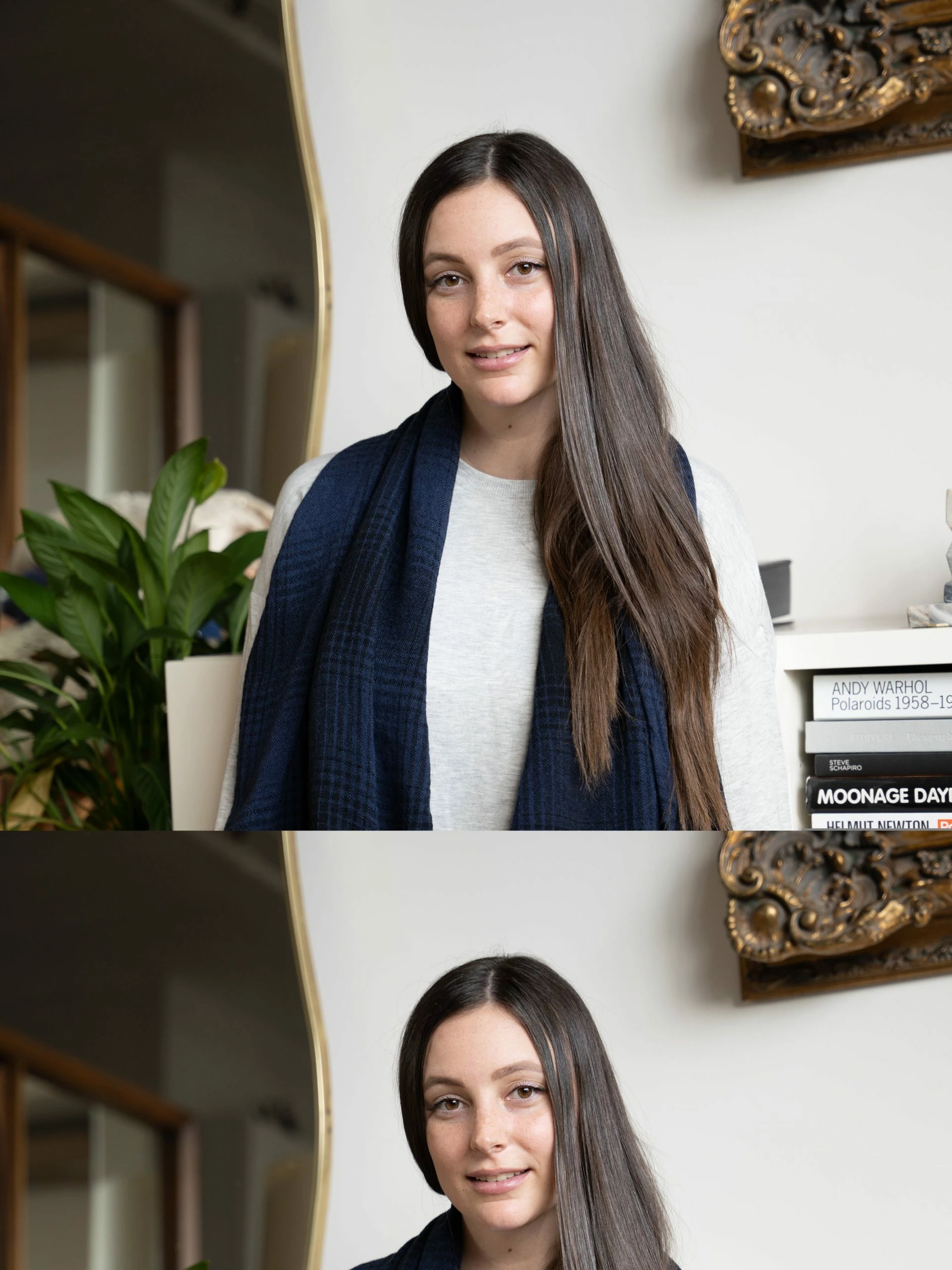 Saachi Style Faded Two Toned Plaid Scarf 3 Saachi Style Faded Two Toned Plaid Scarf