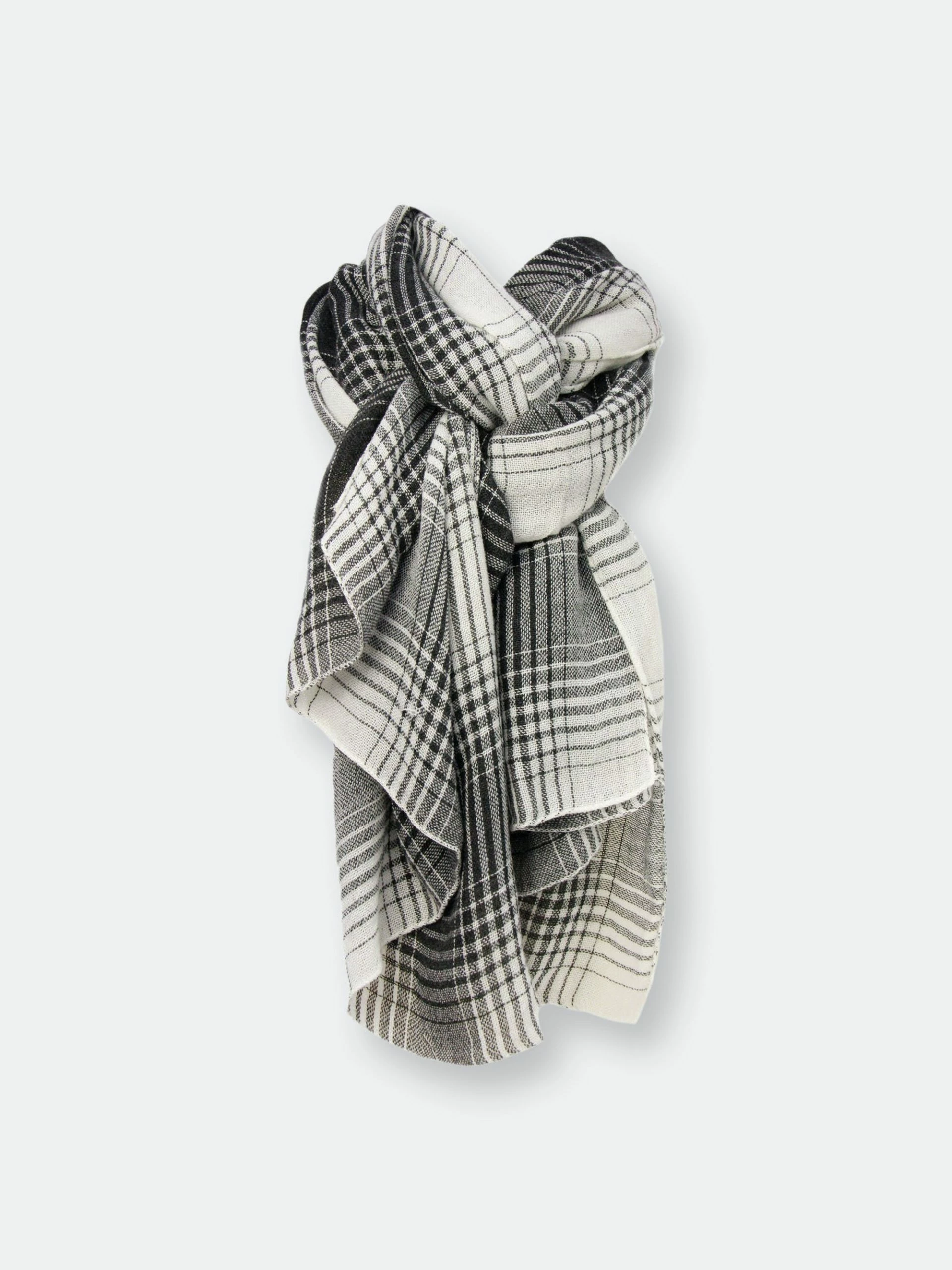 Saachi Style Faded Two Toned Plaid Scarf 6 Saachi Style Faded Two Toned Plaid Scarf - Image 4