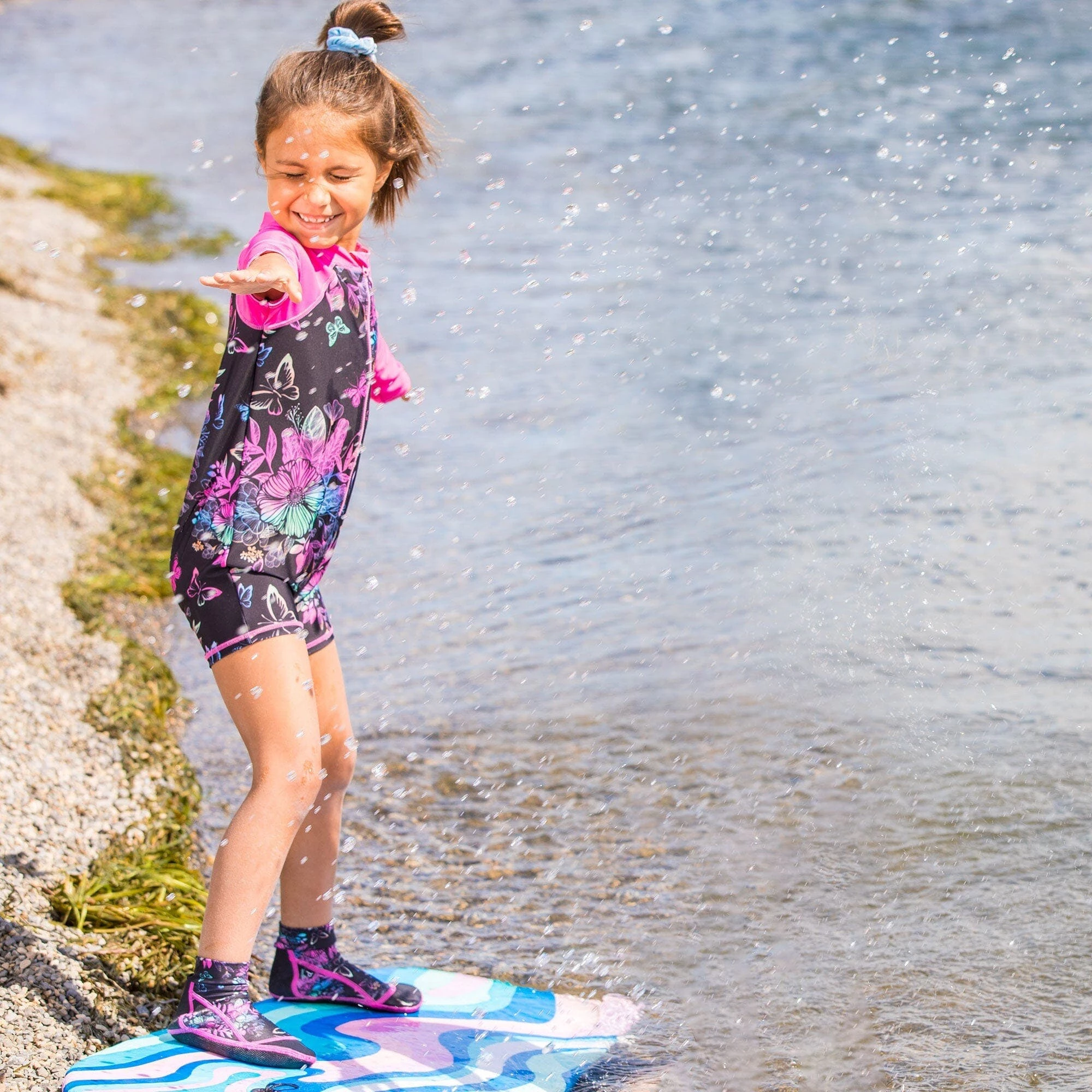 Deux Par Deux Inted Water Shoes Black Butterflies 6 Deux Par Deux Inted Water Shoes Black Butterflies - Image 4