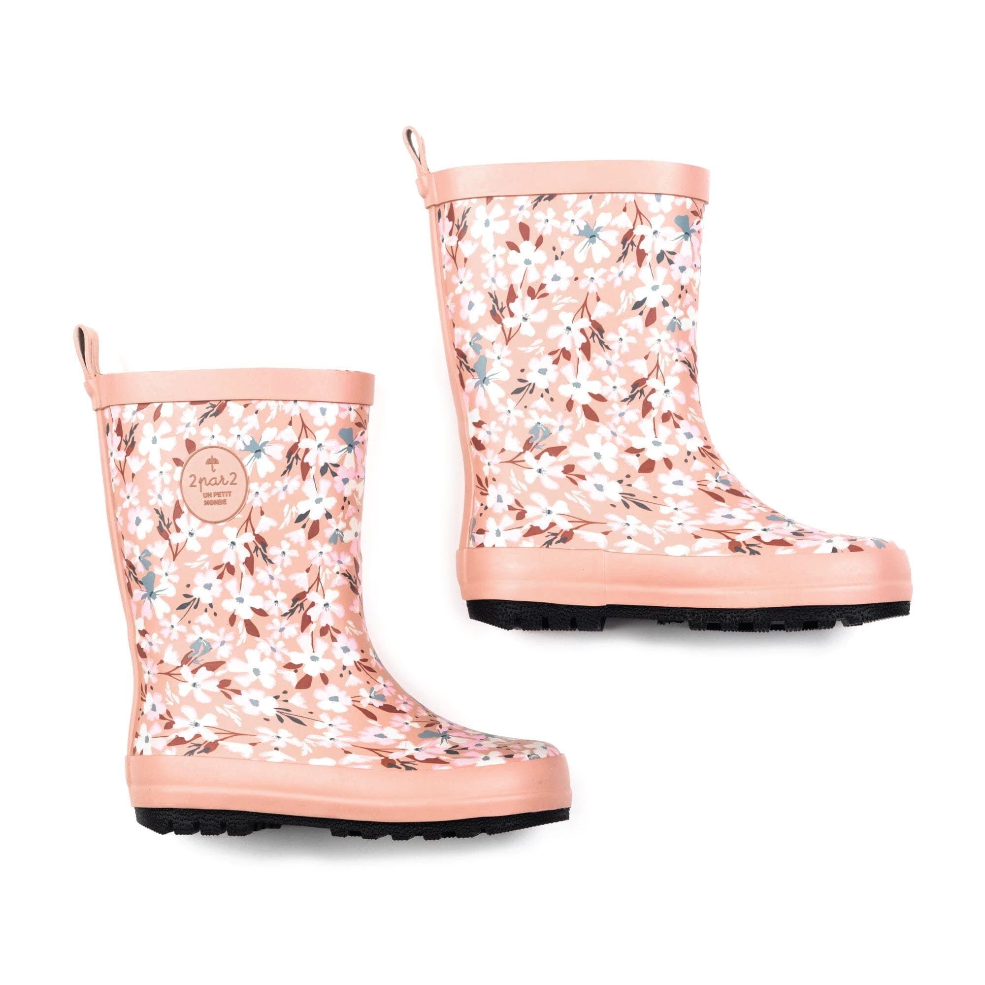 Deux Par Deux Inted Rain Boots Dusty Pink Mini Flowers 3 Deux Par Deux Inted Rain Boots Dusty Pink Mini Flowers