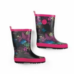 Beechfield Sales 30 Deux Par Deux Inted Rain Boots Black Butterflies