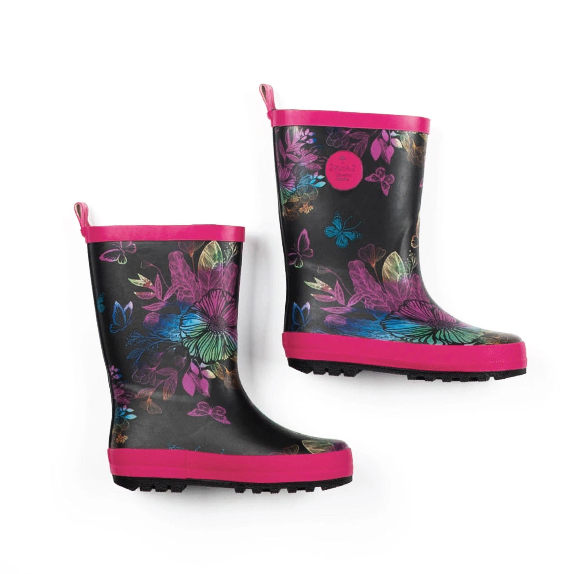 Deux Par Deux Inted Rain Boots Black Butterflies 3 Deux Par Deux Inted Rain Boots Black Butterflies