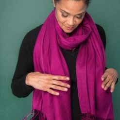 Saachi Style Cashmere Fringe Wrap Scarf