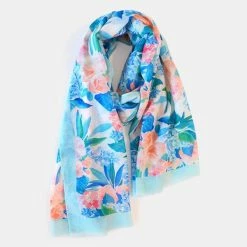 Paint & Petals Cific Blue Long Scarf -Beechfield Sales M00787790230700 3555416667