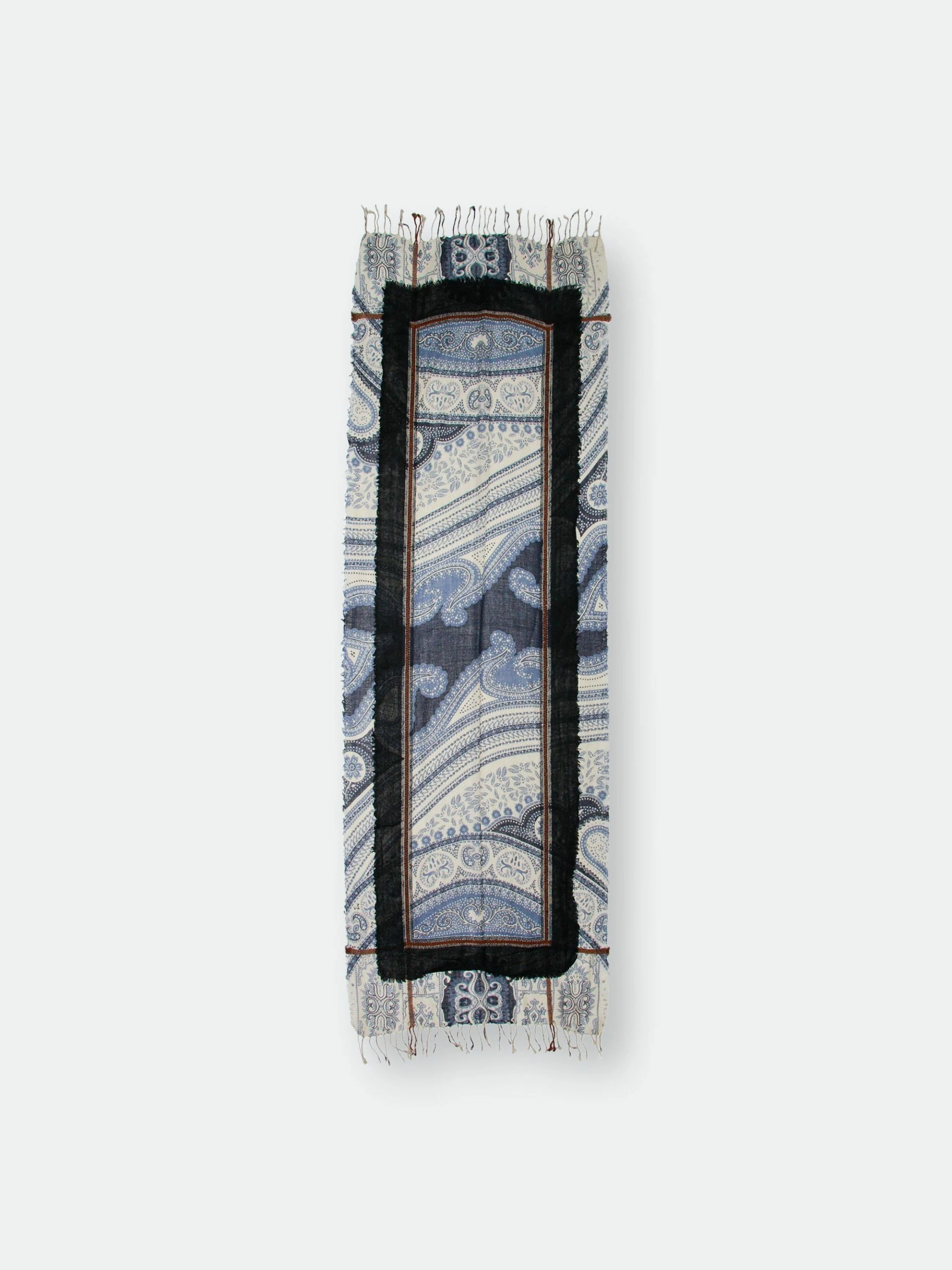 Saachi Style Barba Frayed Patchwork Scarf 4 Saachi Style Barba Frayed Patchwork Scarf - Image 2