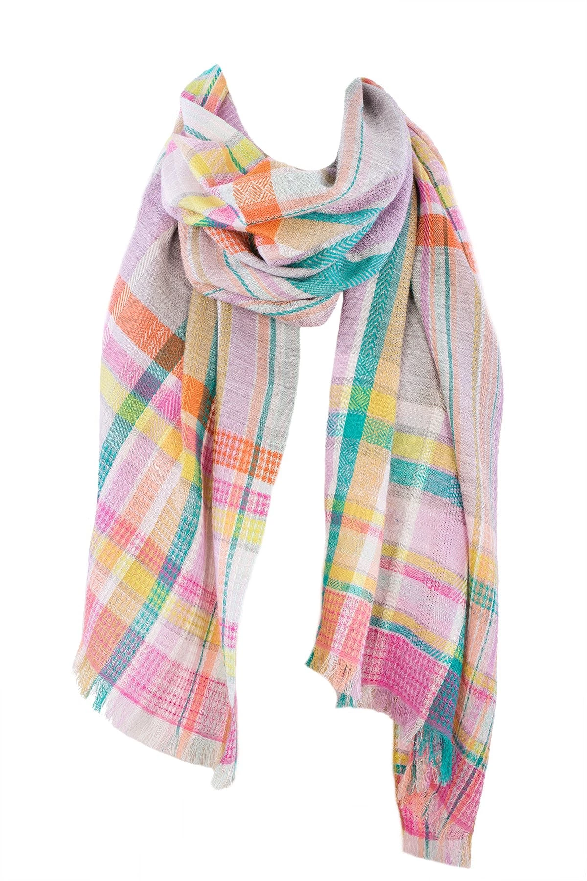 Saachi Style Happy Plaid Scarf 5 Saachi Style Happy Plaid Scarf - Image 3