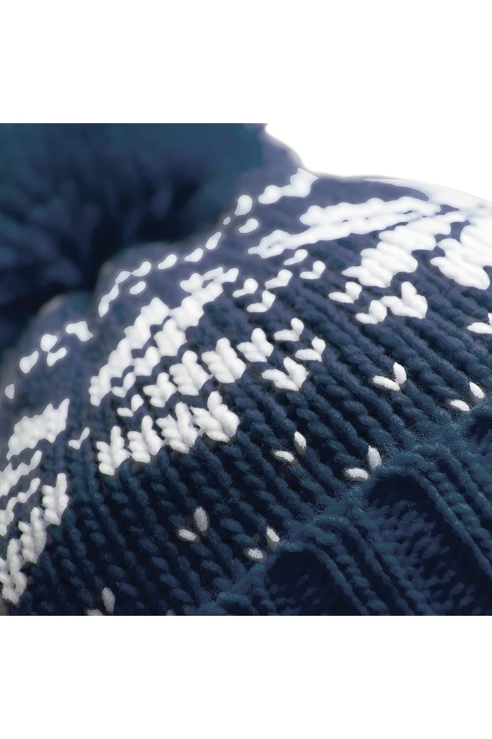 Beechfield Unisex Fair Isle Snowstar Winter Beanie Hat (French Navy / White) 5 Beechfield Unisex Fair Isle Snowstar Winter Beanie Hat (French Navy / White) - Image 3
