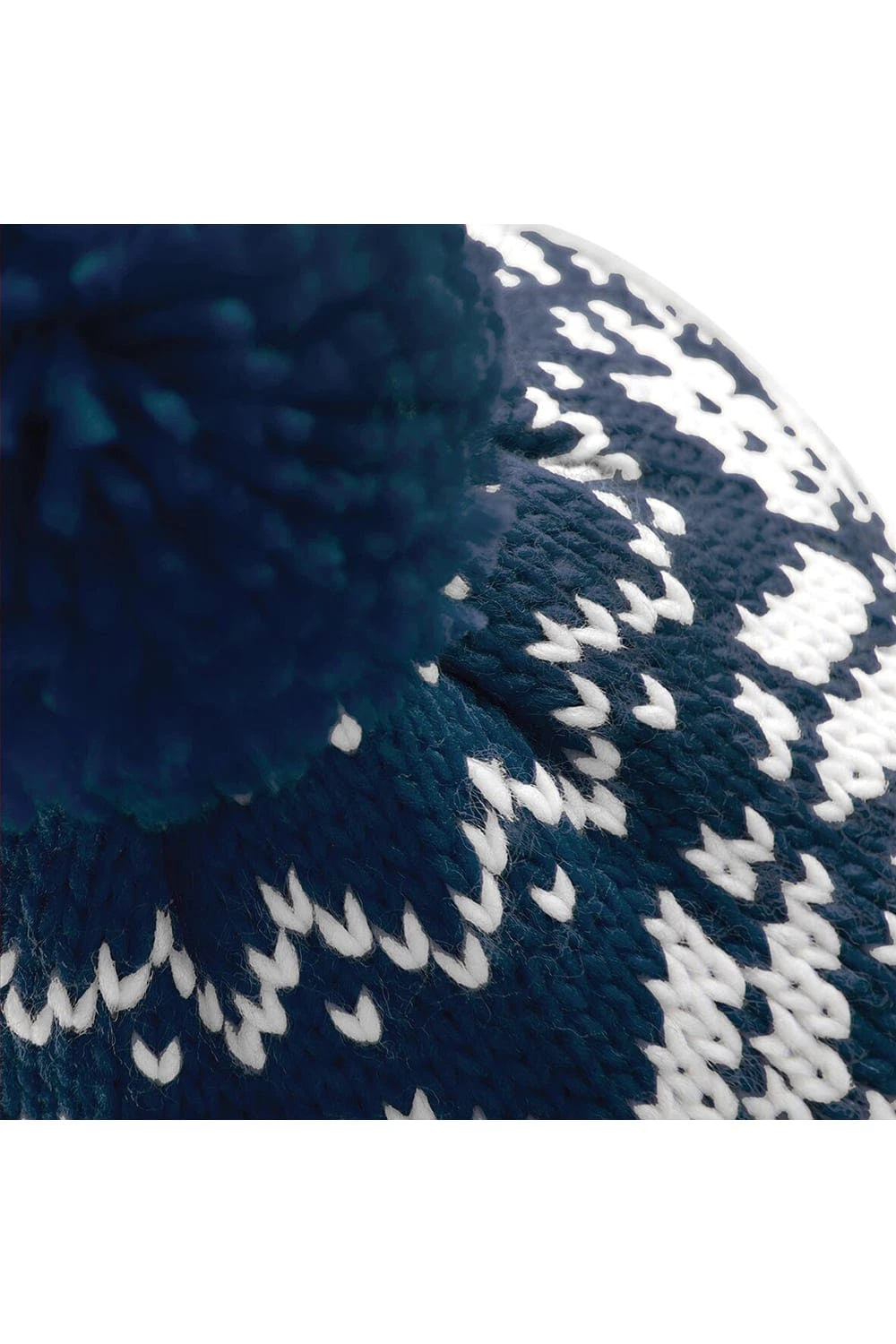 Beechfield Unisex Fair Isle Snowstar Winter Beanie Hat (French Navy / White) 4 Beechfield Unisex Fair Isle Snowstar Winter Beanie Hat (French Navy / White) - Image 2