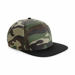 Beechfield Camouflage Retro Snapback Cap (Jungle Camo/ Black)