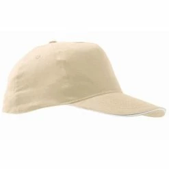 SOLS Unisex Sunny 5 Panel Baseball Cap (Beige/White)