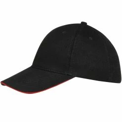 SOLS Unisex Buffalo 6 Panel Baseball Cap (Black/Red) -Beechfield Sales M05054171377350 426423194