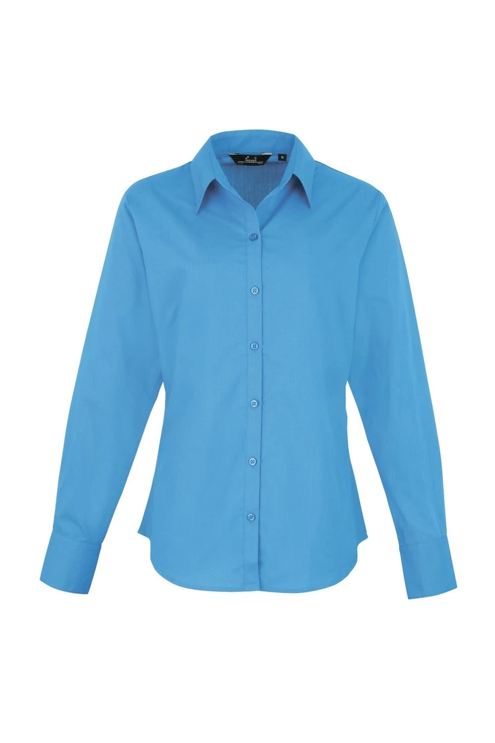 Premier® Premier Womens/Ladies Poplin Long Sleeve Blouse / Plain Work Shirt (Sapphire) 3 Premier® Premier Womens/Ladies Poplin Long Sleeve Blouse / Plain Work Shirt (Sapphire)