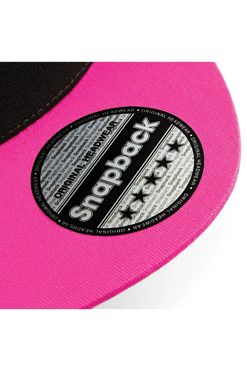 BEECHFIELD Unisex 5 Panel Contrast Snapback Cap - Black/ Fuchsia 6 BEECHFIELD Unisex 5 Panel Contrast Snapback Cap - Black/ Fuchsia - Image 4