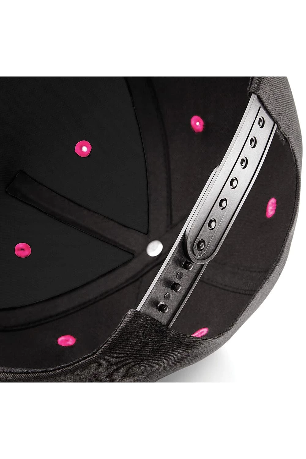 BEECHFIELD Unisex 5 Panel Contrast Snapback Cap - Black/ Fuchsia 5 BEECHFIELD Unisex 5 Panel Contrast Snapback Cap - Black/ Fuchsia - Image 3