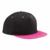 BEECHFIELD Unisex 5 Panel Contrast Snapback Cap - Black/ Fuchsia -Beechfield Sales M05054171879236 4272136413