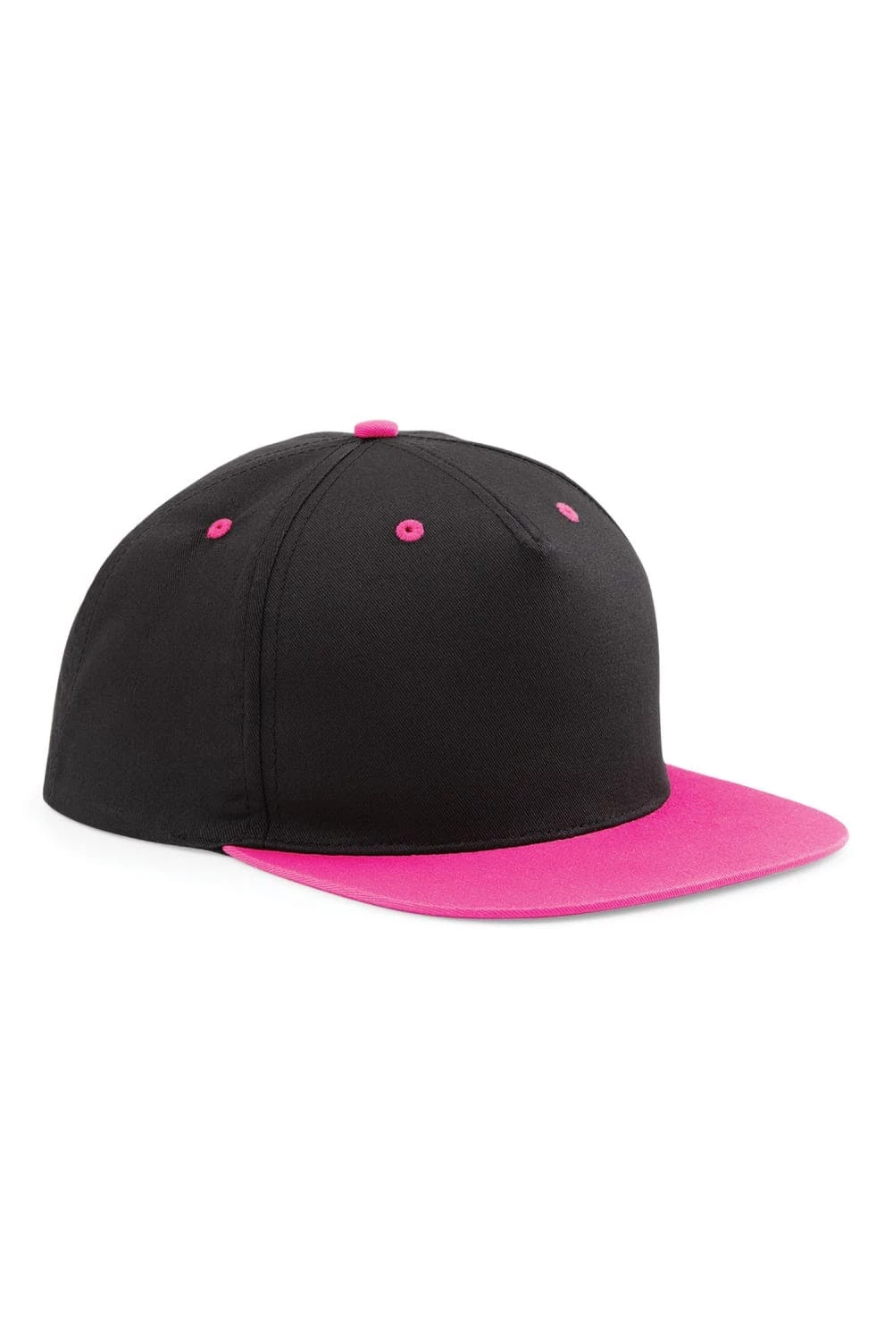 BEECHFIELD Unisex 5 Panel Contrast Snapback Cap - Black/ Fuchsia 3 BEECHFIELD Unisex 5 Panel Contrast Snapback Cap - Black/ Fuchsia