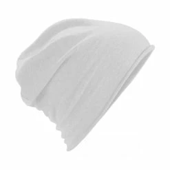 Beechfield Unisex Plain Jersey Beanie Hat (White)