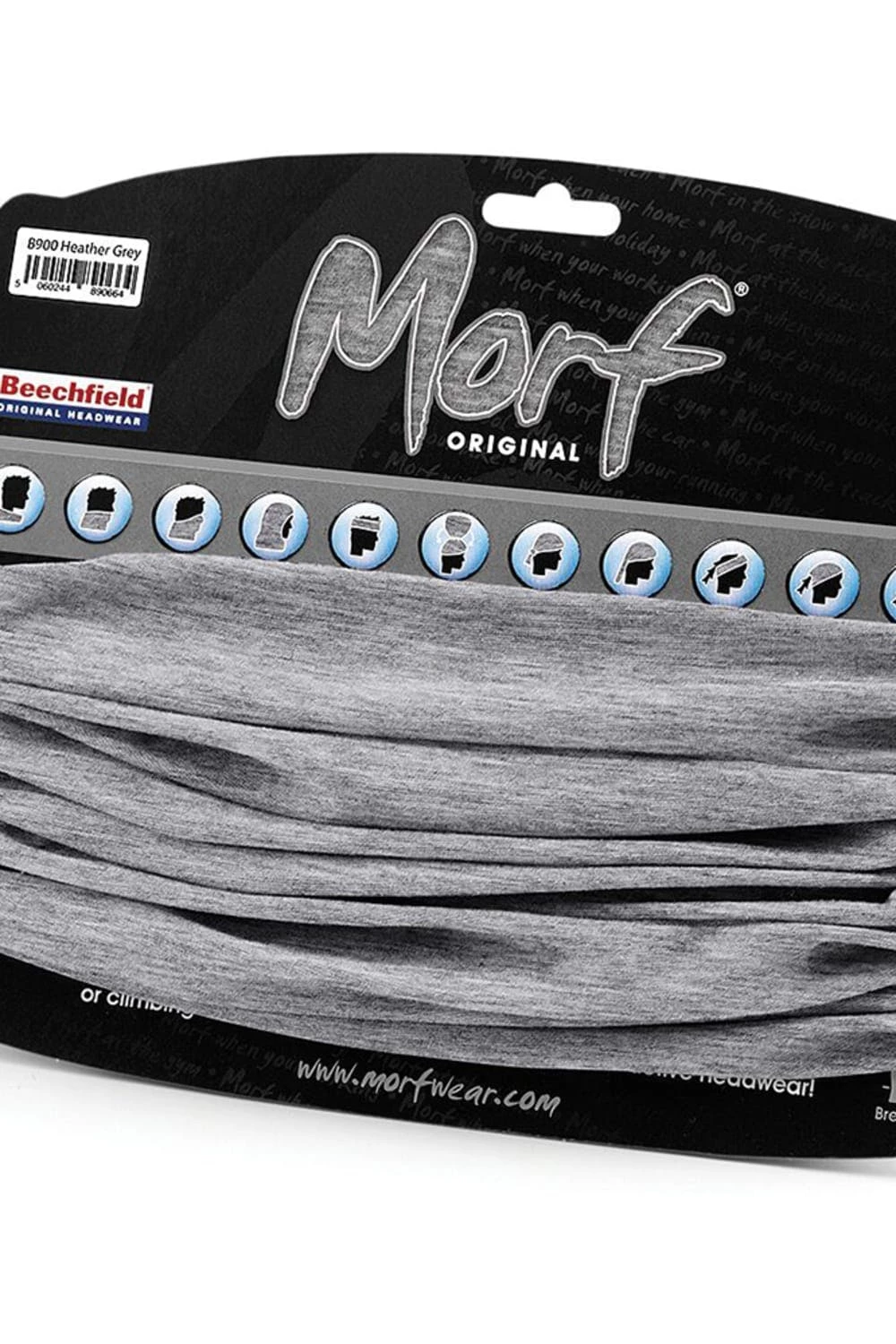 Beechfield Ladies/Womens Multi-Use Original Morf (Heather Grey) 4 Beechfield Ladies/Womens Multi-Use Original Morf (Heather Grey) - Image 2