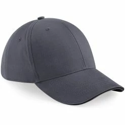 Beechfield® Adults Unisex Athleisure Cotton Baseball Cap (Graphite Grey/Black)