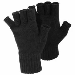 Floso Ladies/Womens Winter Fingerless Gloves - Black