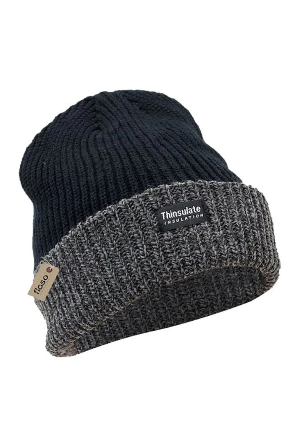 FLOSO Unisex Mens/Womens Heavy Knit Winter/Ski Thermal Hat (3M 40g) (Black) 3 FLOSO Unisex Mens/Womens Heavy Knit Winter/Ski Thermal Hat (3M 40g) (Black)