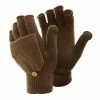 Floso Ladies/Womens Winter Capped Fingerless Magic Gloves - Brown