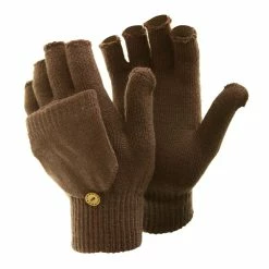 Floso Ladies/Womens Winter Capped Fingerless Magic Gloves - Brown