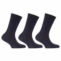 Universal Textiles Childrens/Kids Plain Cotton Rich School Socks (Pack Of 3) (Navy)