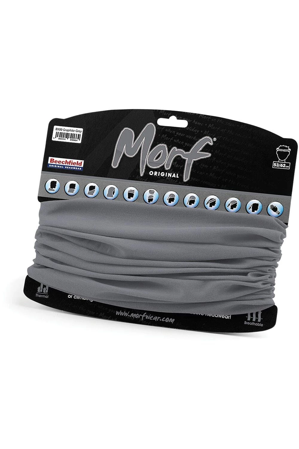 Beechfield Ladies/Womens Multi-Use Original Morf (Graphite Grey) 4 Beechfield Ladies/Womens Multi-Use Original Morf (Graphite Grey) - Image 2