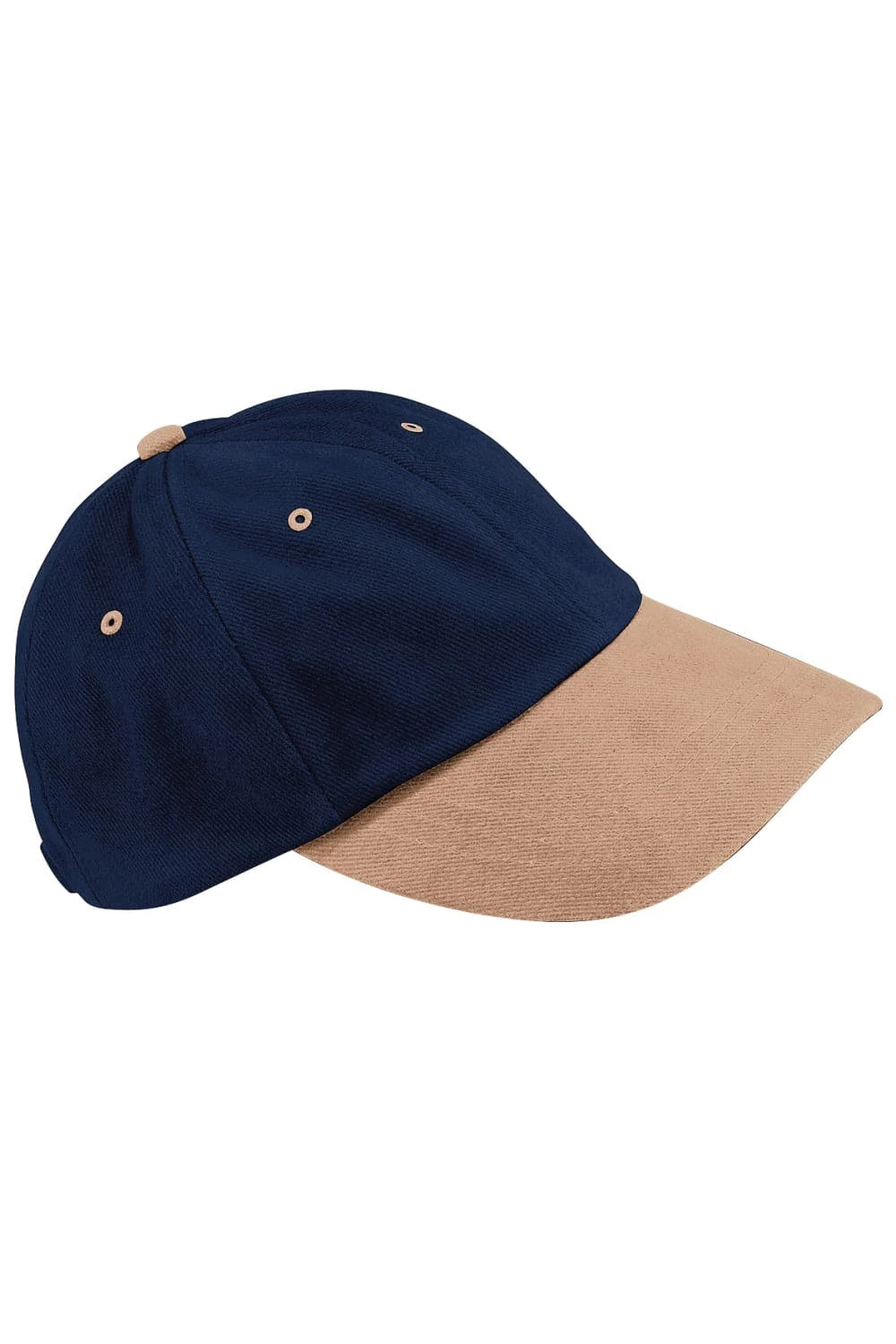 Beechfield Unisex Low Profile Heavy Brushed Cotton Baseball Cap (French Navy/Taupe) 3 Beechfield Unisex Low Profile Heavy Brushed Cotton Baseball Cap (French Navy/Taupe)