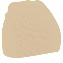 Beechfield Plain Basic Knitted Winter Beanie Hat (Stone)