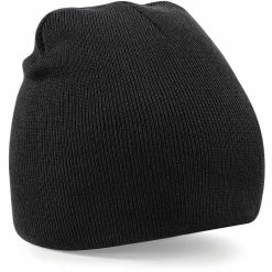 Beechfield Plain Basic Knitted Winter Beanie Hat (Black) -Beechfield Sales M05055747774016 994909187