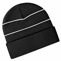 Beechfield Enhanced-viz Hi-Vis Knitted Winter Hat (Black)