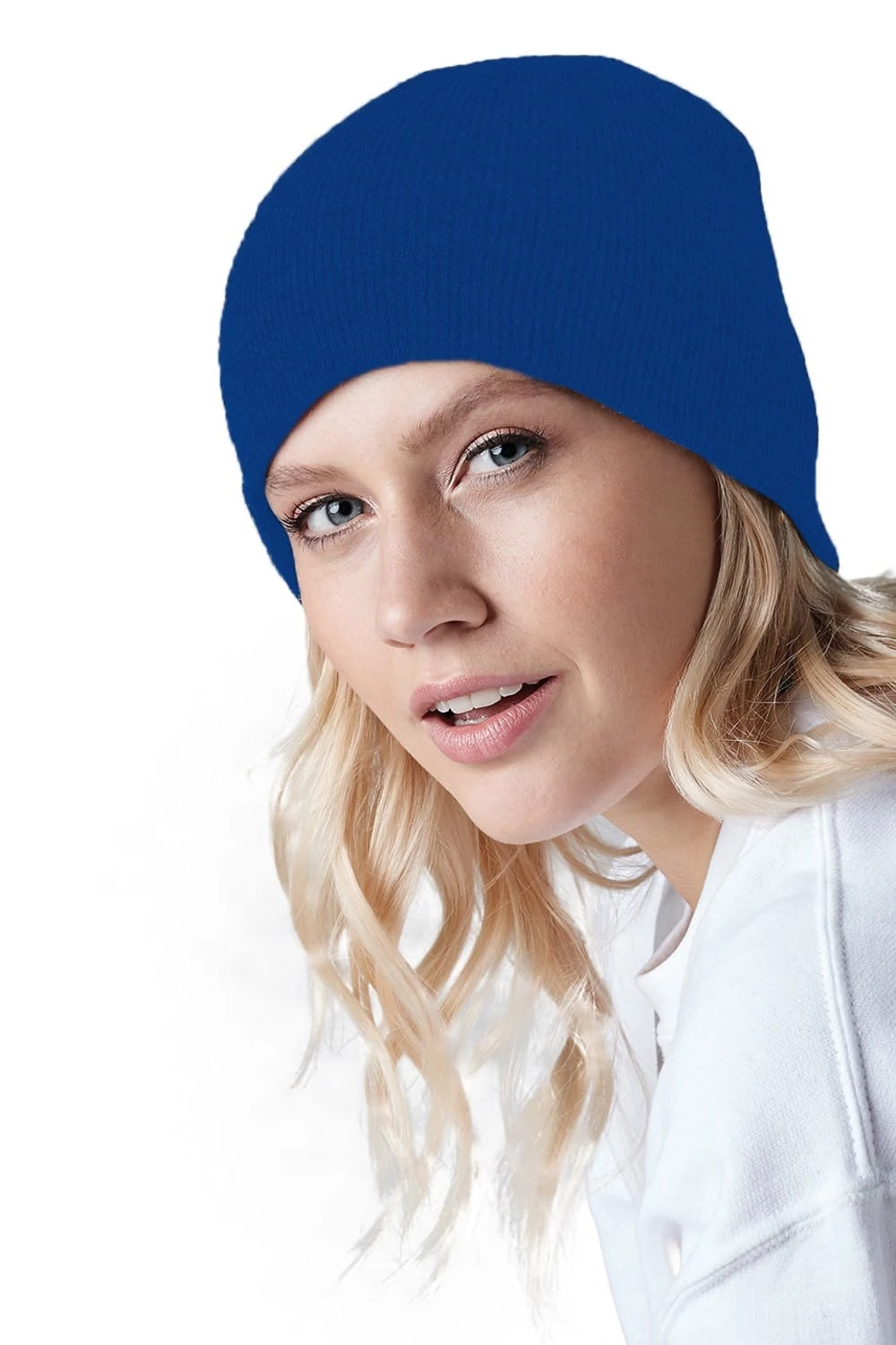 Beechfield Plain Basic Knitted Winter Beanie Hat (Bright Royal) 4 Beechfield Plain Basic Knitted Winter Beanie Hat (Bright Royal) - Image 2