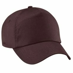 BEECHFIELD Unisex Plain Original 5 Panel Baseball Cap - Chocolate