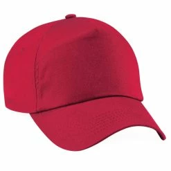 BEECHFIELD Unisex Plain Original 5 Panel Baseball Cap - Classic Red