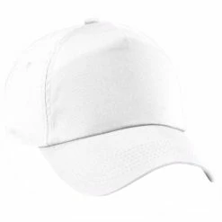 BEECHFIELD Unisex Plain Original 5 Panel Baseball Cap (White)