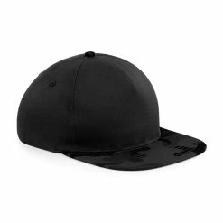 Beechfield Camouflage Retro Snapback Cap (Black/ Midnight Camo)