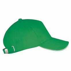 SOLS Unisex Long Beach Cap (Kelly Green/White)