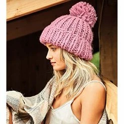 Beechfield Womens/Ladies Oversized Hand Knitted Beanie (Dusky Pink) -Beechfield Sales M05057520834016 2022109982
